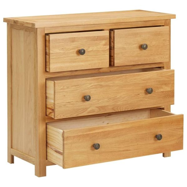 Syfax™ Cassettiera 80X35X75 Cm In Legno Massello Di Rovere-image