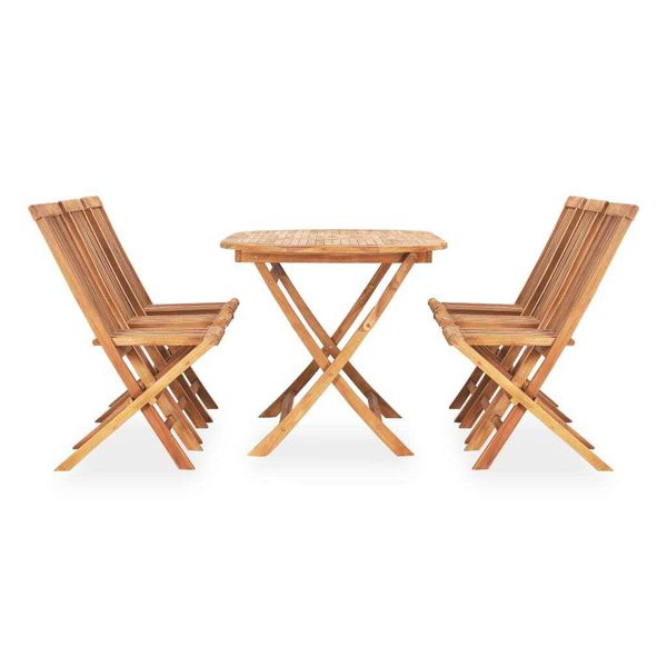 Syfax™ Set Da Pranzo Da Giardino 7 Pz Pieghevole In Massello Di Teak-image