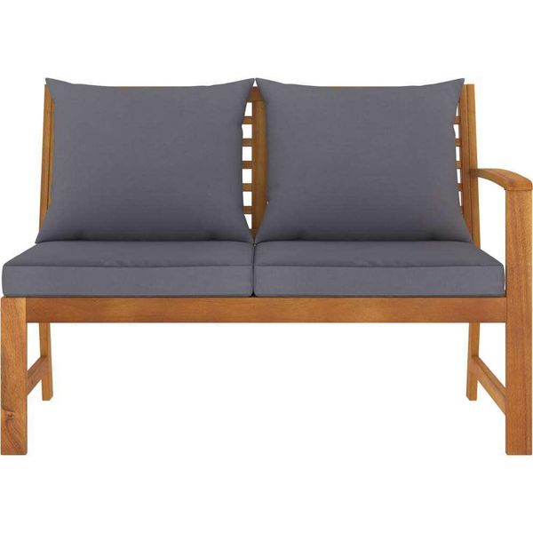 Syfax™ Panca Da Giardino 114,5Cm Con Cuscino Grigio Massello Di Acacia-image