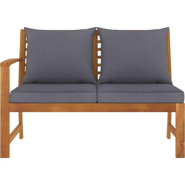 Syfax™ Panca Da Giardino 114,5Cm Con Cuscino Grigio Massello Di Acacia-image