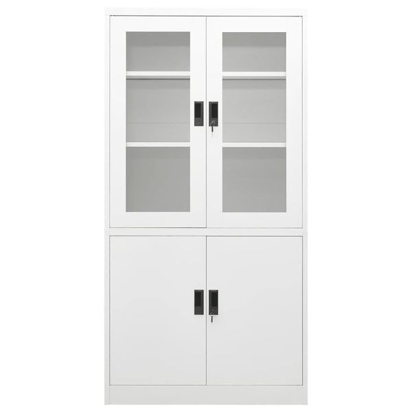 Syfax™ Armadio Per Ufficio Bianco 90X40X180 Cm In Acciaio-image