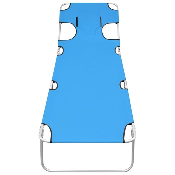 Syfax™ Lettino Prendisole Pieghevole Poggiatesta Acciaio Blu Turchese-image