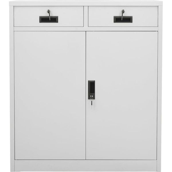Syfax™ Armadio Per Ufficio Grigio Chiaro 90X40X102 Cm In Acciaio-image