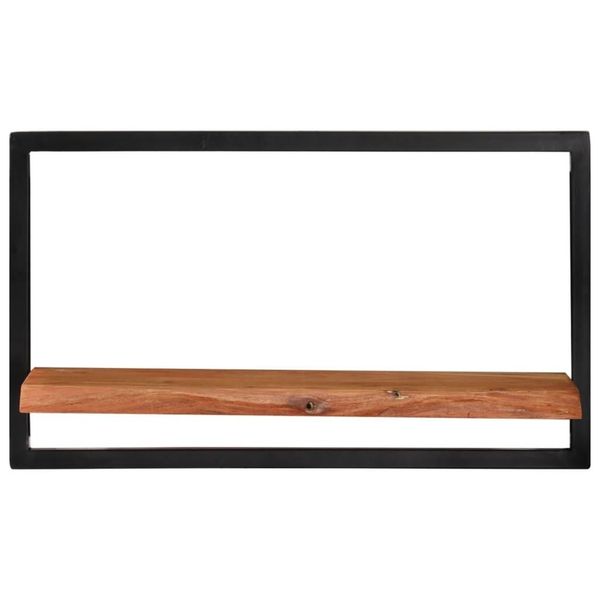 Syfax™ Mensole Parete 2Pz 60X25X35 Cm Legno Massello Acacia E Acciaio-image