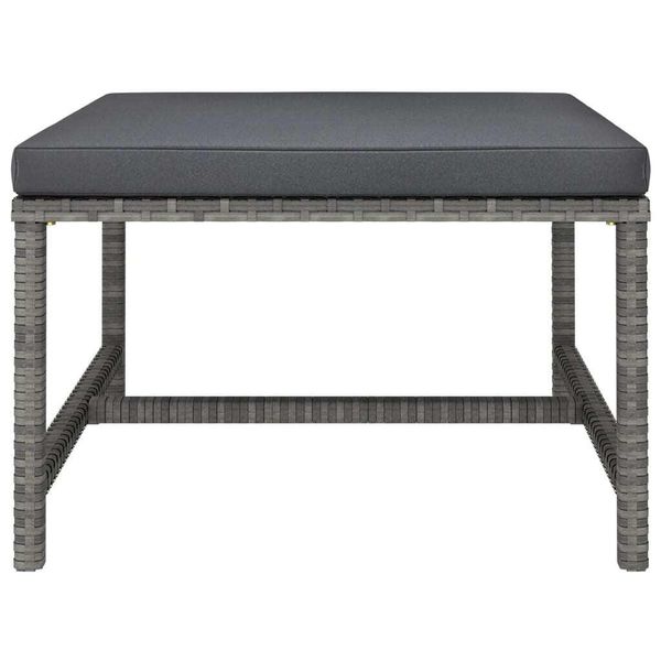 Syfax™ Poggiapiedi Modulare Con Cuscino In Polyrattan Grigio-image