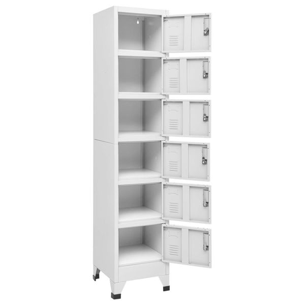 Syfax™ Armadietto Con Serratura Grigio Chiaro 38X40X180 Cm In Acciaio-image