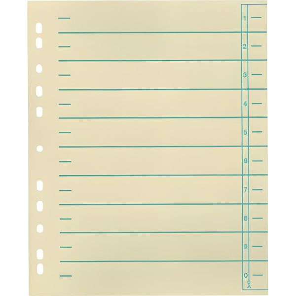 9531101100 Fogli Divisori - A4 Extra Larghi, Verdi, Stampa Organizzazione Colorata, 100 Pezzi-image