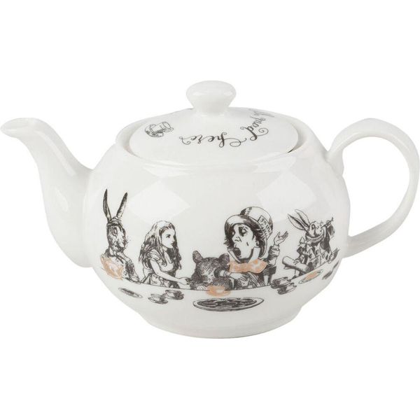 Teiera Alice In Wonderland Per 450Ml Nero Bianco Creative Tops-image