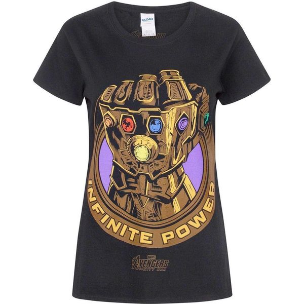 Maglietta Marvel Avengers Donna Infinity War Con Pugno Di Thanos NS4877 (Medium) (Nero)-image