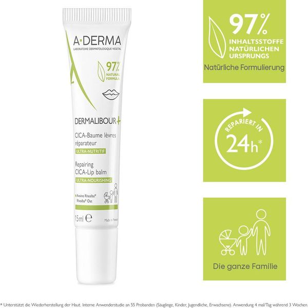 A-Derma Dermalibour+ Cica Lip Balm 15 Ml-image