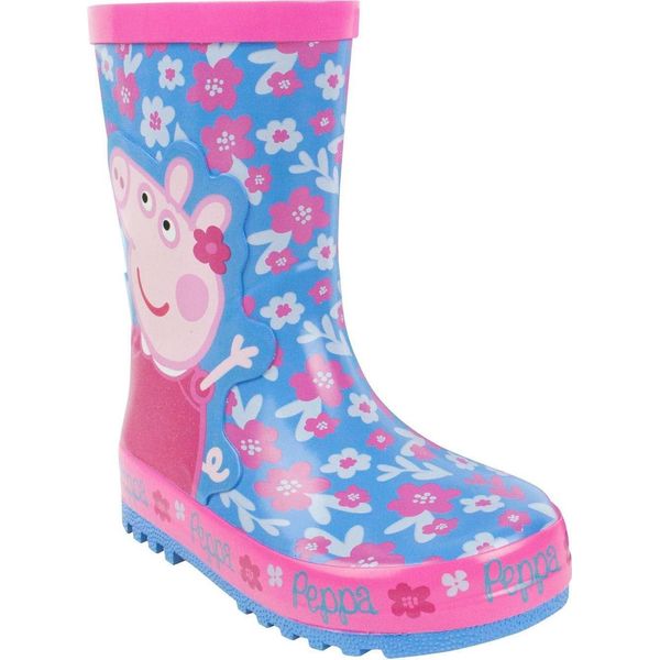 Peppa Pig - Stivali Di Gomma Da Bambina, Fiori NS5015 (25 Eu) (Blu/Rosa)-image