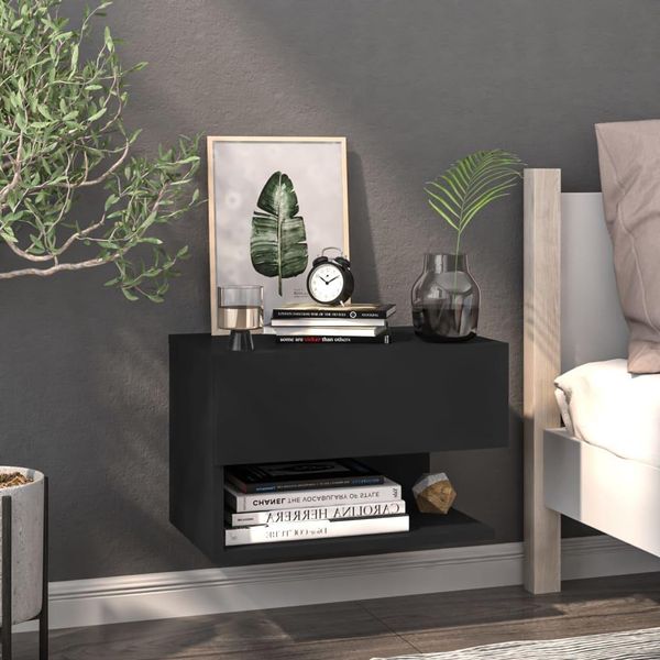 Maison Exclusive - Comodino Da Parete Nero-image