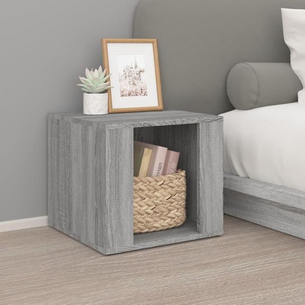 Maison Exclusive - Comodino Grigio Sonoma 41X40X36 Cm Materiale Ligneo-image