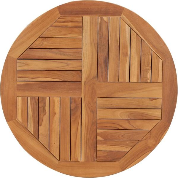 Syfax™ Piano Tavolo In Legno Massello Di Teak Rotondo 2,5 Cm 80 Cm-image