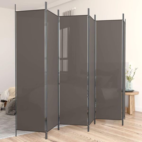 Vidaxl Paravento 6 Pezzi Antracite 300X200 Cm Tessuto - Divisorio Per Ambienti - Paravento - Divisorio Per Ambienti - Parete Divisoria-image