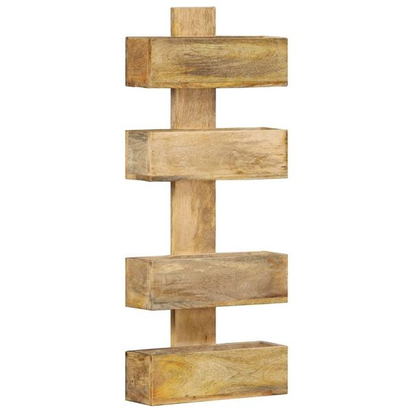The Living Store Portariviste Da Parete 30 X 11 X 72 Cm In Legno Massiccio Di Mango-image
