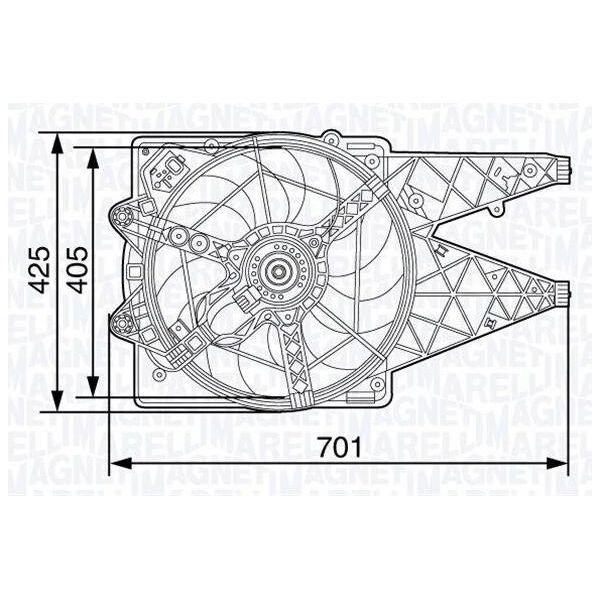 Magneti Marelli 069422472010 Ventola Raffreddamento Motore Ventola Radiatore Per Opel Combo Furgone/Station Wagon (X12) Radiatore Acqua Ø405Mm-image