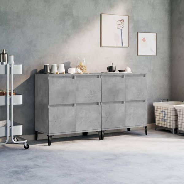 Maison Exclusive - Credenze 2Pz Grigio Cemento 60X35X70 Cm In Legno Multistrato-image