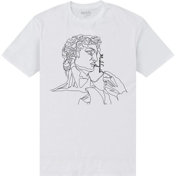Apoh - Maglietta "Michelangelo"" Per Uomo/Donna Unisex PN476 (M) (Bianco)"-image