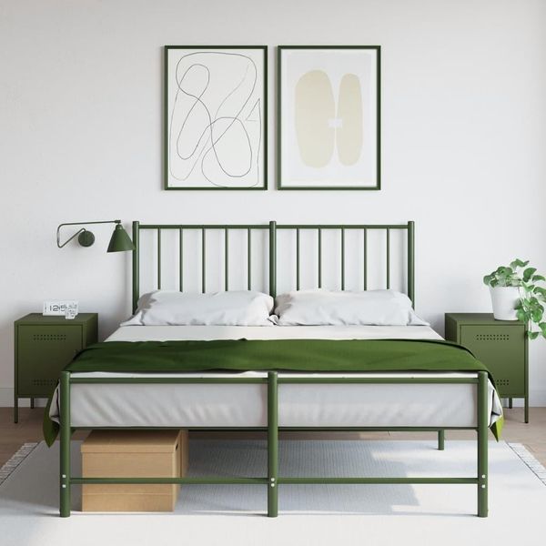 Maison Exclusive - Comodini 2 Pz. Verde Oliva 36X39X50,5 Cm Acciaio-image