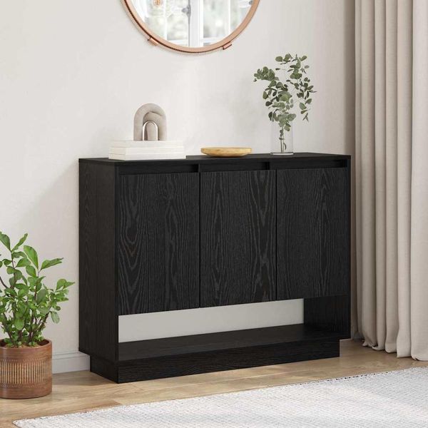 Maison Exclusive - Credenza Effetto Rovere Nero 97 X 29 X 75 Cm Materiale Ligneo-image
