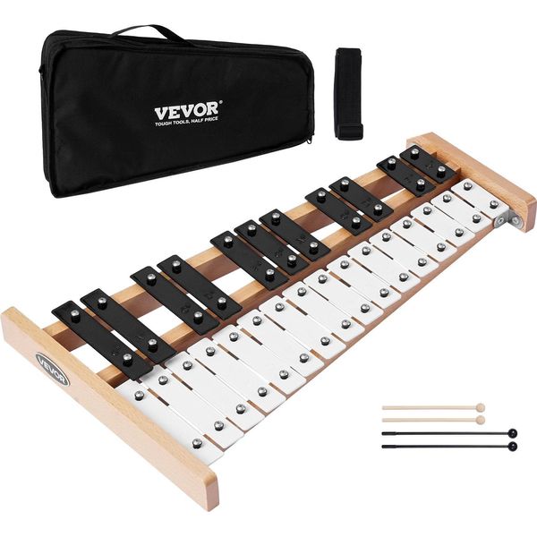 Vevor Glockenspiel, 27 Note, Strumento Professionale A Percussione Xilofono, Con Tasti Spcc E Tasti In Metallo, Inclusi 4 Mazzuoli, Borsa Per Il Trasporto, Strumento Musicale Per Principianti, Lezioni Di Musica-image