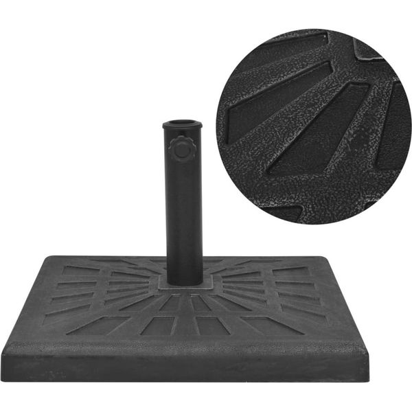 The Living Store Supporto Per Ombrellone In Resina Quadrato Nero 19 Kg-image