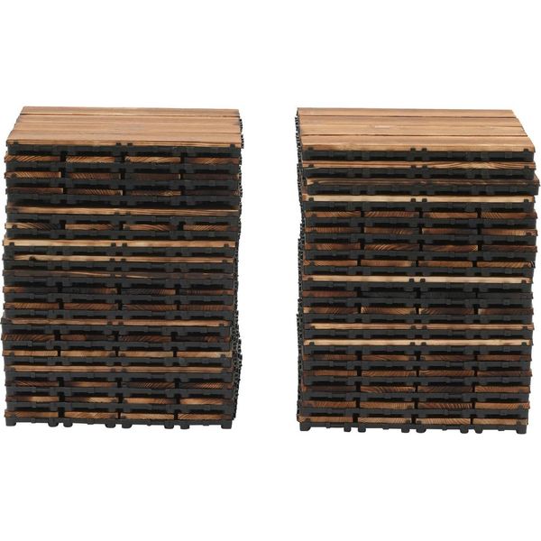 Piastrelle Per Patio In Legno - Piastrelle A Incastro - Confezione Da 36 Pezzi - 30 X 30 Cm - Legno Duro Per Esterni - Caffè-image