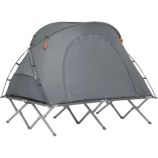OGS60-L-HG, Letto Tenda Con Tenda, Set Da Campeggio 4 In 1 Con Sacco A Pelo E Accessori, 2 Persone, Grigio-image