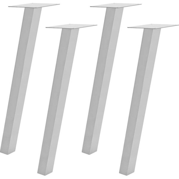 Gambe Per Tavoli - Gambe Per Mobili - 4 Pezzi - Acciaio - Rettangolare - 15×70 Cm - Portata 200 Kg - Antiruggine - Oro Spazzolato-image
