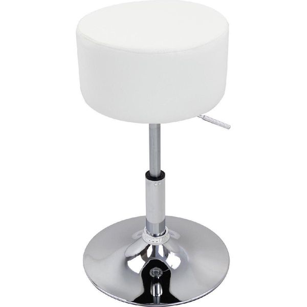 Sgabello Da Bar Bolt Edge Round - Bianco - Ergonomico - Regolabile - Altezza Seduta 52-67Cm - 1 Pezzo-image