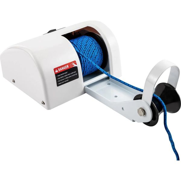 Verricello Per Ancora Per Barca - Elettrico 12V - Telecomando - Impermeabile - Linea Di Ancoraggio 70/65 Ft/Min - Fino A 11,3 Kg - Bianco-image