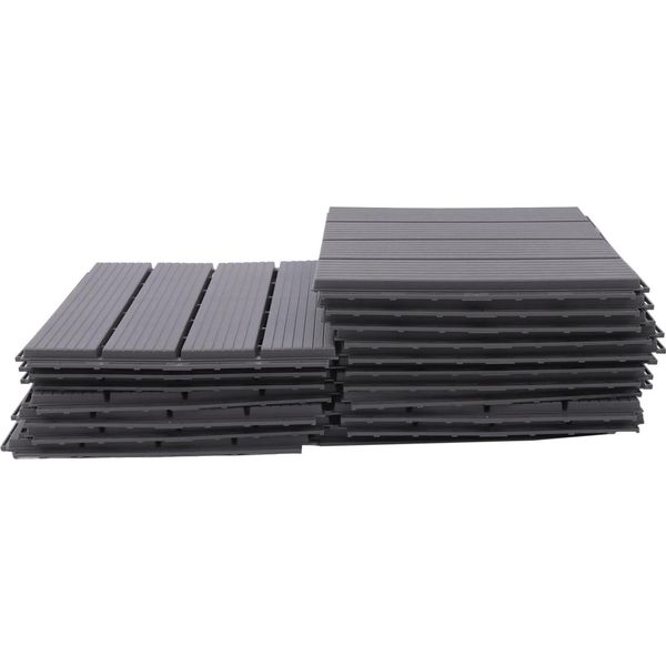 Piastrelle Per Patio - Piastrelle A Incastro - 22 Pezzi 30,5 X 30,5 Cm - Polipropilene (Pp) - Impermeabile - Per Interni Ed Esterni - Grigio Chiaro-image