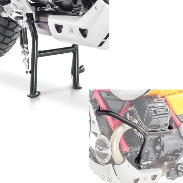 Set Cavalletto Principale Adatto Per Moto Guzzi V85 Tt 19-25 # Con Crash Bar-image
