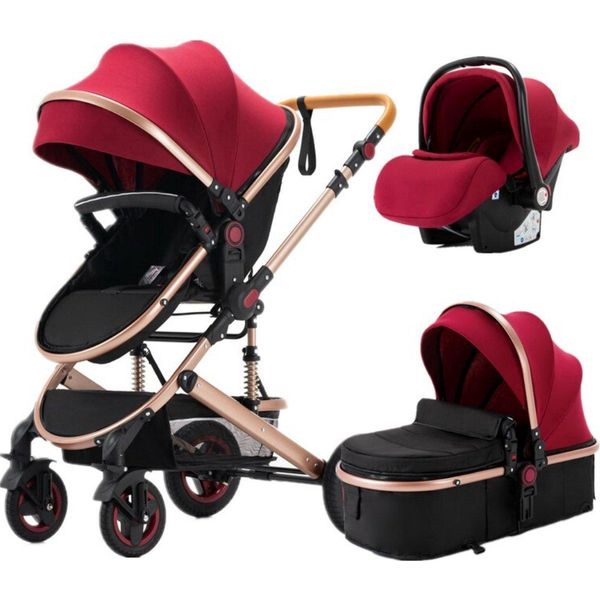 Passeggino Bolt Edge 3 In 1 - Carrozzina, Passeggino E Passeggino Da Viaggio - Pieghevole - Rosso-image