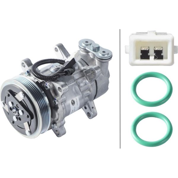 Compressore Climatizzatore 12 V Ø 119 Hella Adatto, Tra L'altro, Per CitroËN Saxo-image