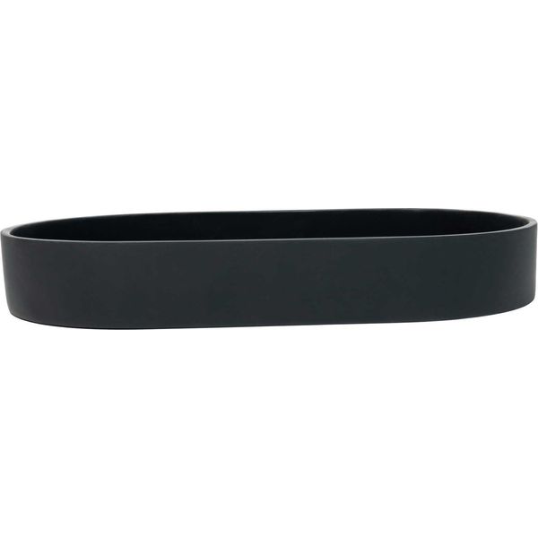 Vivanno Vaso Da Fiori In Fibra Di Vetro Solena, Antracite Opaco - 35X20X5 Cm-image