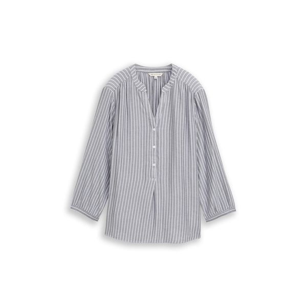Tom Tailor Damen Bluse Mit Streifenmuster, Blau, Gestreift, Gr. 40-image