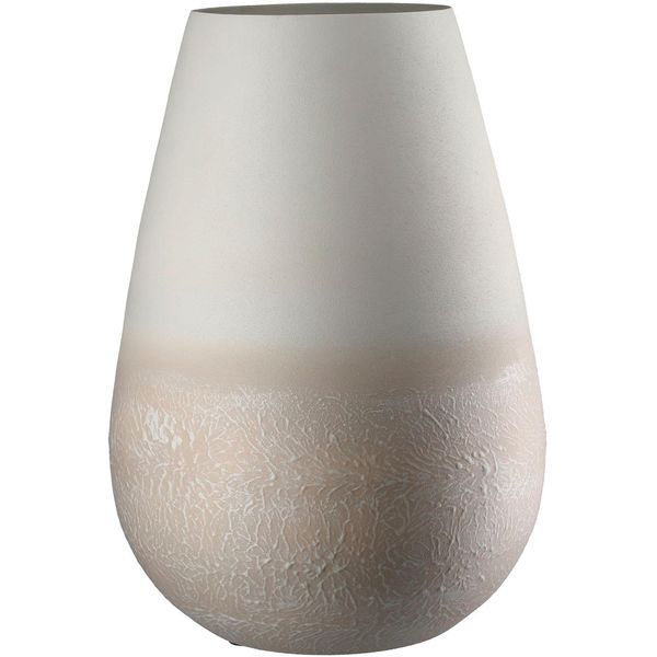 Tischvase Gilde "Vase Rund Echo Beige", Beige, B:23Cm H:33Cm T:23Cm, Metall, Vasen-image