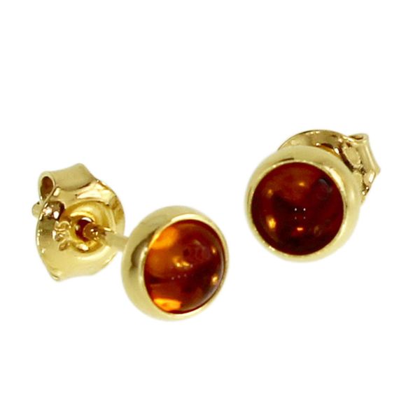 Paar Ohrstecker Ostsee-Schmuck "Ostsee-Schmuck Ohrstecker Classic 5 Mm Ohrstecker Classic 5 Mm", Gelb, Ohrringe, Damen, 6Mmrund, Silber 925 (Sterlingsilber)-image