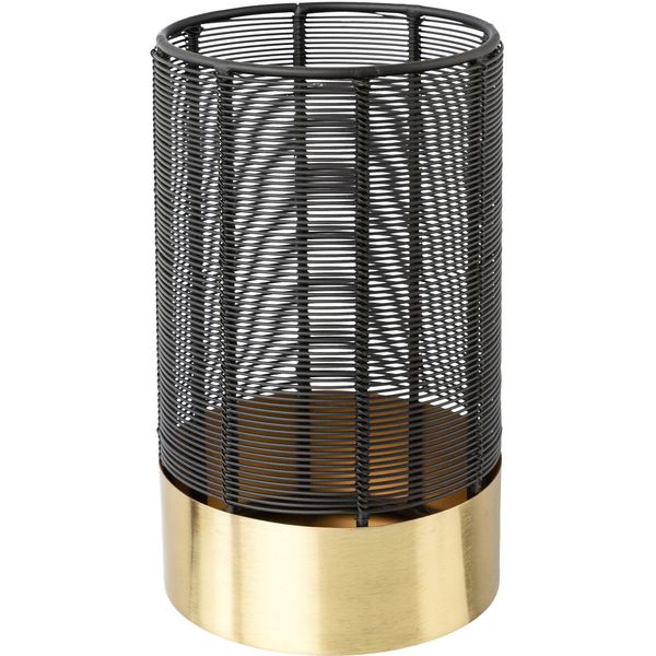 Windlicht Otto Home "Kerzenhalter Alienor", Gold (Schwarz, Goldfarben), H:22Cm Ø:13Cm, Metall, Kerzenhalter, Windlicht, Aus Metall, Mit Draht-Struktur-image