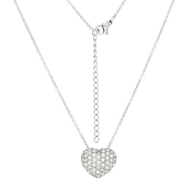 Herzkette Vivance "Sparkling Heart", Silber (Edelstahlfarben), Halsketten, Damen, Chirurgiestahl, Herzkette-image