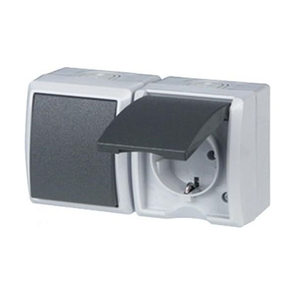 Rev Combinazione Completa Interruttore/Presa Aquaform Grigio Chiaro 0510231777 (0510231777)-image