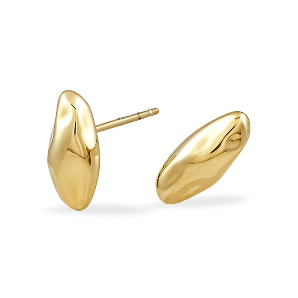 Paar Ohrstecker Copenhagen Studios "Schmuck Geschenk Edelstahl Ohrring Organics", Gelbgoldfarben, Ohrringe, Damen, Edelstahl-image