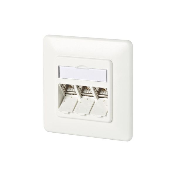 Metz Connect C6Amodul 3 Porte 180°M Scatola Da Incasso, Bianco Puro RAL9010-image