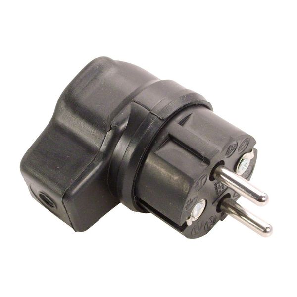 As-Schwabe 62207 Spina Ad Angolo Retto In Gomma Piena, Nera, Sezione Massima 2,5Mm² 230V/16A-image