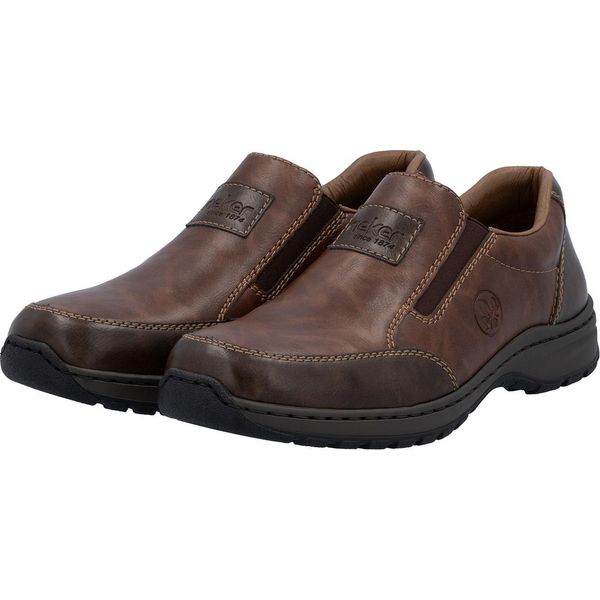Rieker Scarpa Bassa Slip-On Da Uomo Elasticizzata Extra Larga 03354, Misura:46 Eu, Colore:Marrone-image