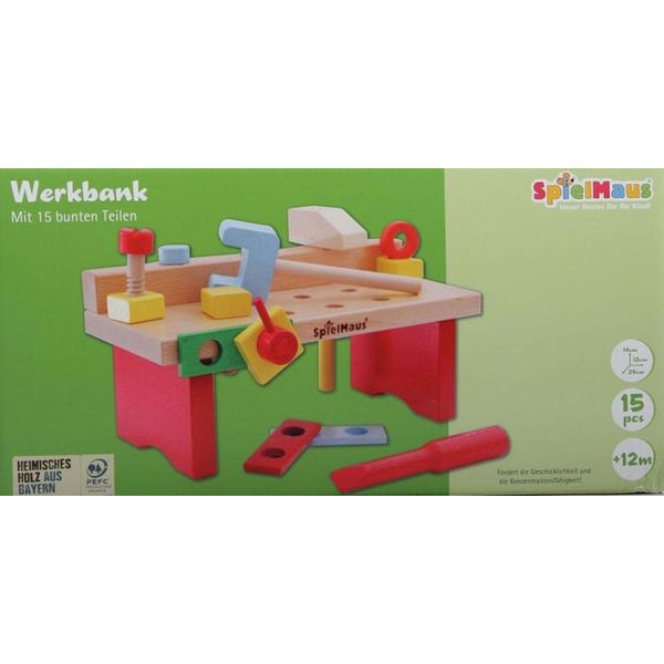 Banco Da Lavoro In Legno Spielmaus 15 Pezzi, 29 X 14 X 13 Cm-image