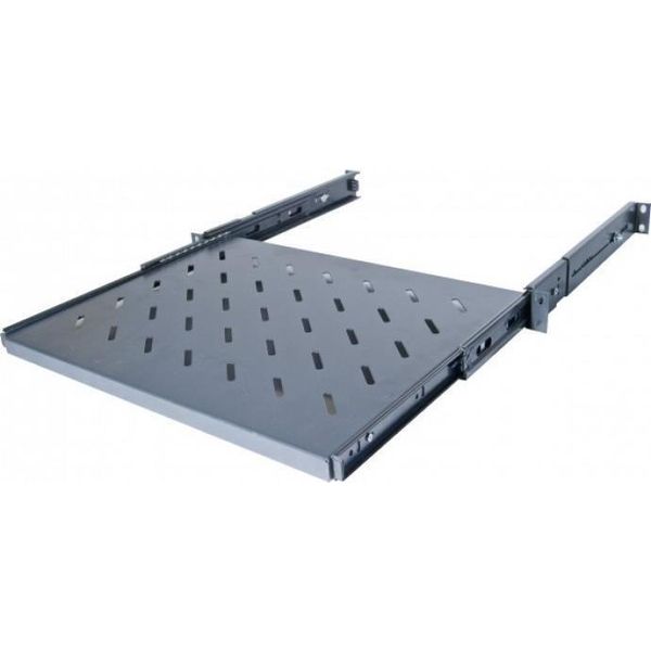 Ripiano Estraibile Dexlan Da 48,30 Cm (19"), 1U, Profondità 550 Mm, Nero Ral 9005 Per Montaggio Laterale Sui Profili Da 48,30 Cm (19"") (755281)"-image