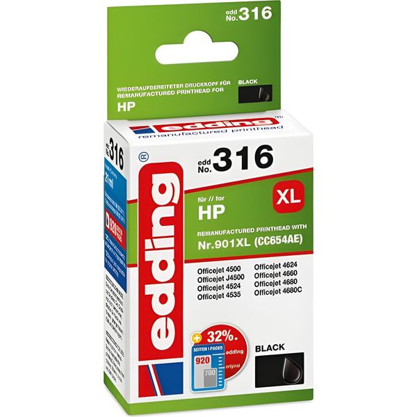 Edding EDD-316 Druckerpatrone 1 StüCk(E) Kompatibel Schwarz (18-316)-image